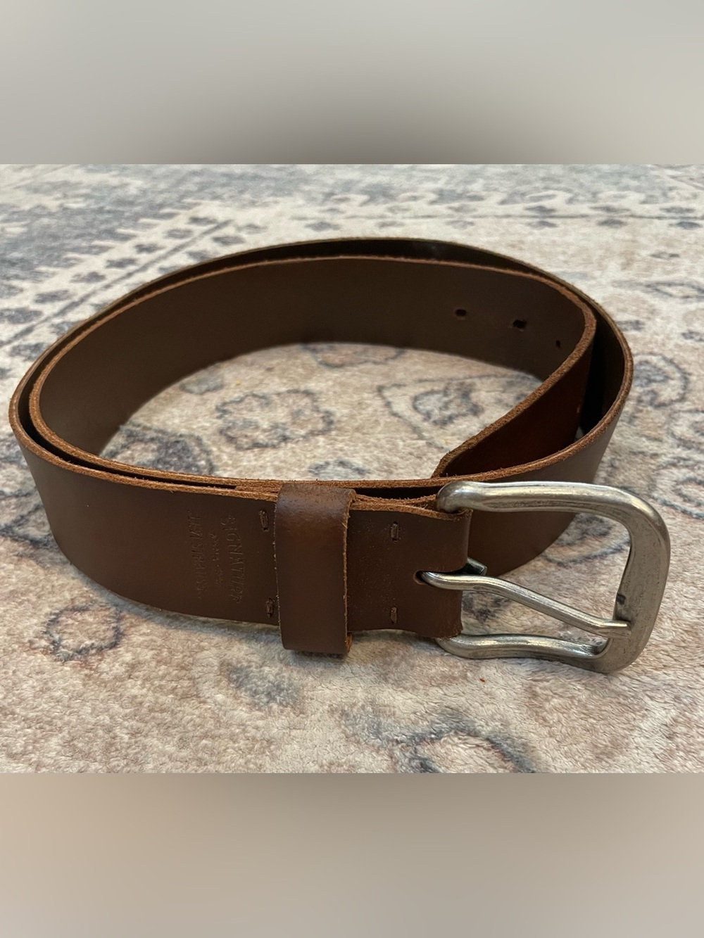 Men's Levi’s Brown Leather Belt with Silver Buckle
